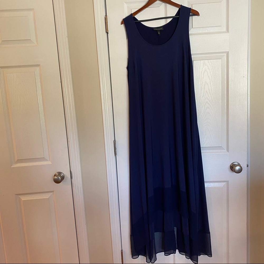 Lane Bryant hi-lo maxi dress with sheer fabric at the bottom.